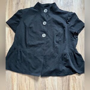 Michael Kors Black Button-Up Jacket Plus Size